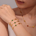 Bracelet Élégance Multicolore  Acier inoxydable et zircons scintillants