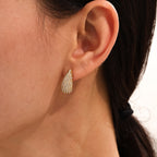 Boucles d'oreilles Goutte d'Éclat  Acier inoxydable doré et zircon scintillant