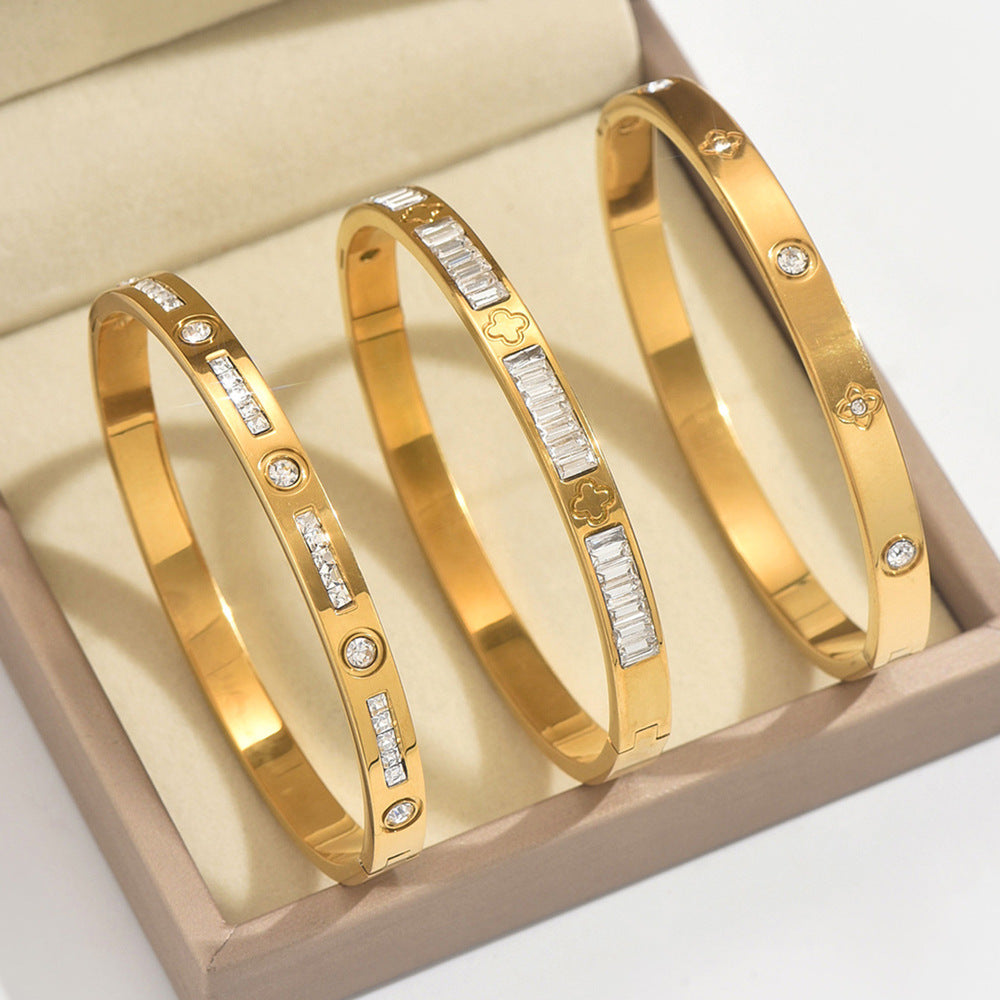 Bracelets Mode Chic  Acier Inoxydable Plaqué Or