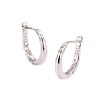 Boucles d'oreilles créoles polies  Or & Or blanc | Bijoux femme élégants en acier