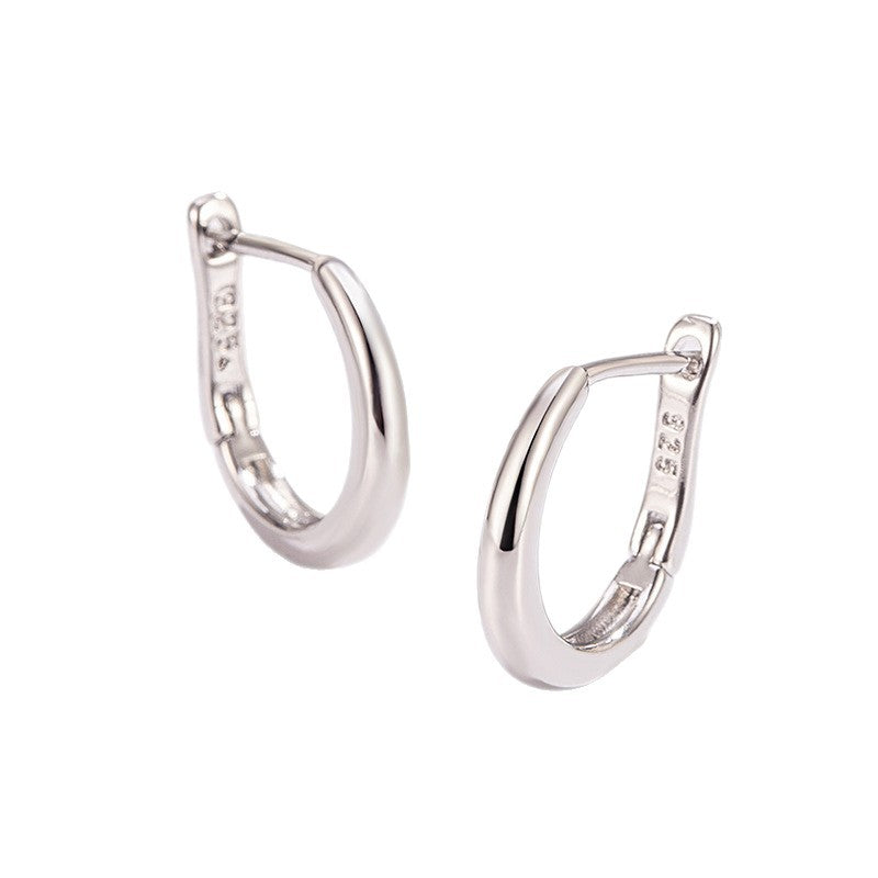 Boucles d'oreilles créoles polies  Or & Or blanc | Bijoux femme élégants en acier
