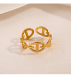 Bague en acier inoxydable Dorée à l'Or fin