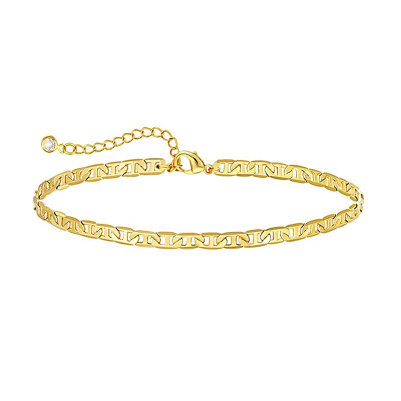 bracelets dorés en acier inoxydable  Chaînes délicates et tendance | Bijoux femme élégants | Cadeau mode polyvalent