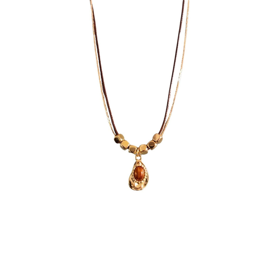 Collier  Vintage  Pendentif Œil de Tigre Maillard