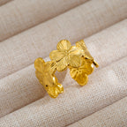 Bague Golden Blossom  Fleur Dorée Plaqué Or 18K