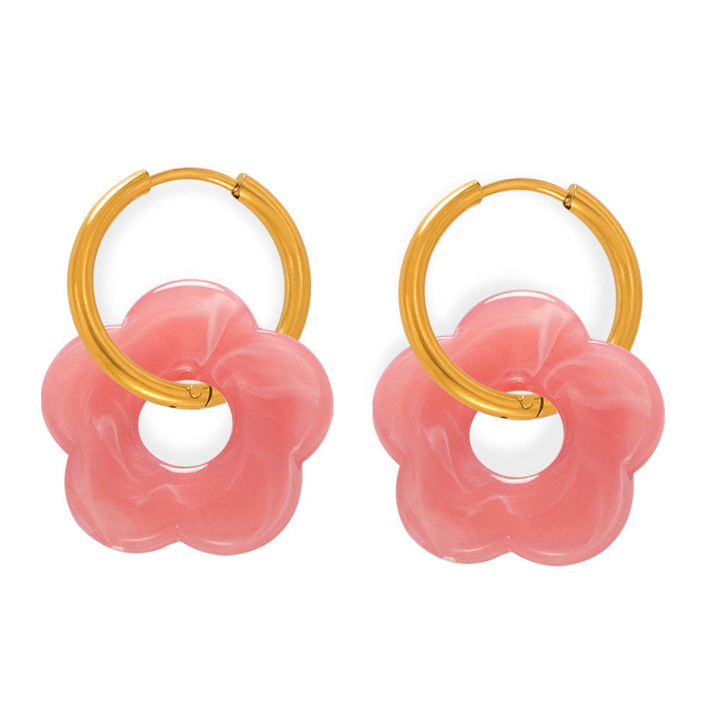 Fleurs | Boucles doreilles en acier inoxydable