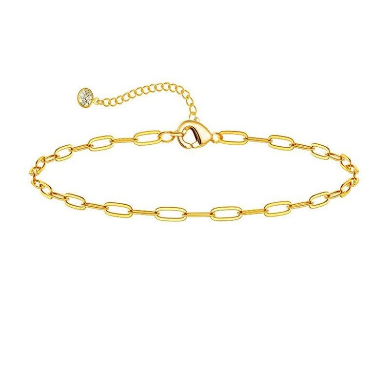 bracelets dorés en acier inoxydable  Chaînes délicates et tendance | Bijoux femme élégants | Cadeau mode polyvalent