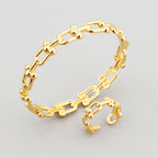 Bracelet Maillons Élégant – Acier Inoxydable Doré Tendance