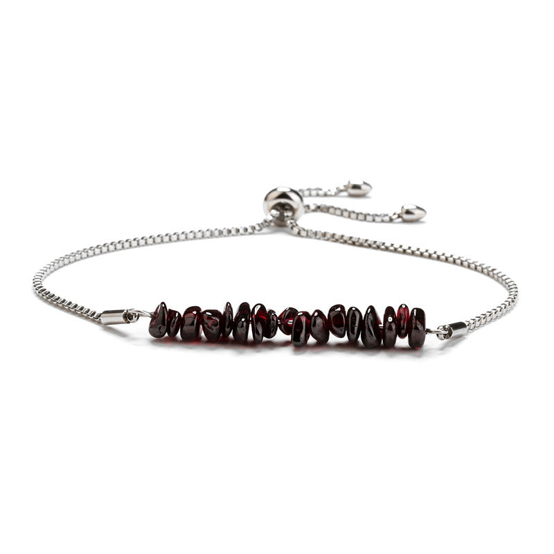 Bracelet pierres naturelles brutes  Acier inoxydable doré ajustable | Bijou énergétique & spirituel femme