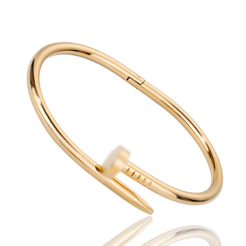 Bracelet Clou Femme – Acier Inoxydable & Plaqué Or 18K