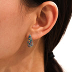 Boucles d'oreilles Goutte d'Éclat  Acier inoxydable doré et zircon scintillant