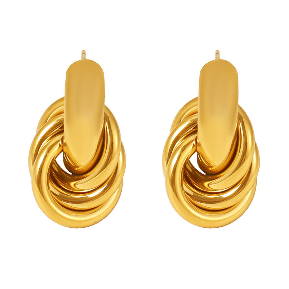 Boucles d’oreilles nœud torsadé Doré ou Argenté