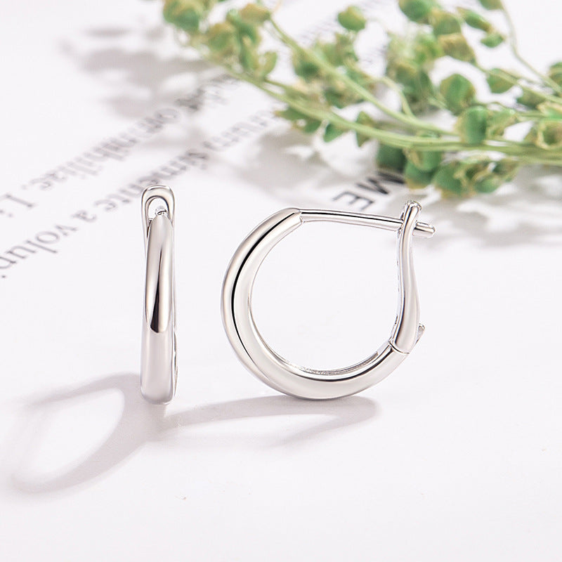 Boucles d'oreilles créoles polies  Or & Or blanc | Bijoux femme élégants en acier