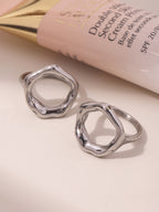 Bague Design Organique Argentée – Acier Inoxydable Ajouré Hypoallergénique