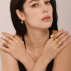 Bague Fine Facettée – Acier Inoxydable Plaqué Or 18K