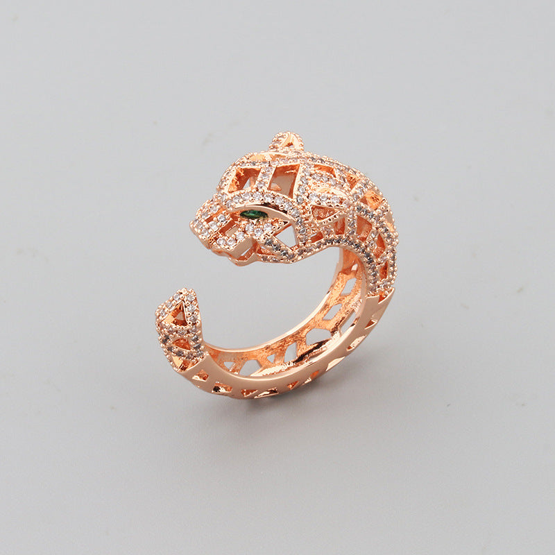 Bague Panthère Femme – Acier Inoxydable Ajustable Dorée, Argentée ou Or Rose