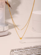 Collier Double Rang Perle & Étoile – Acier Argenté ou Doré Hypoallergénique