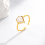 Parure Bijoux Femme Dorée – Collier, Bracelet & Bague avec Pierre Nacrée Triangle