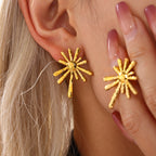 Boucles dOreilles Miri Sunray  Acier Inoxydable Plaqué Or 18K