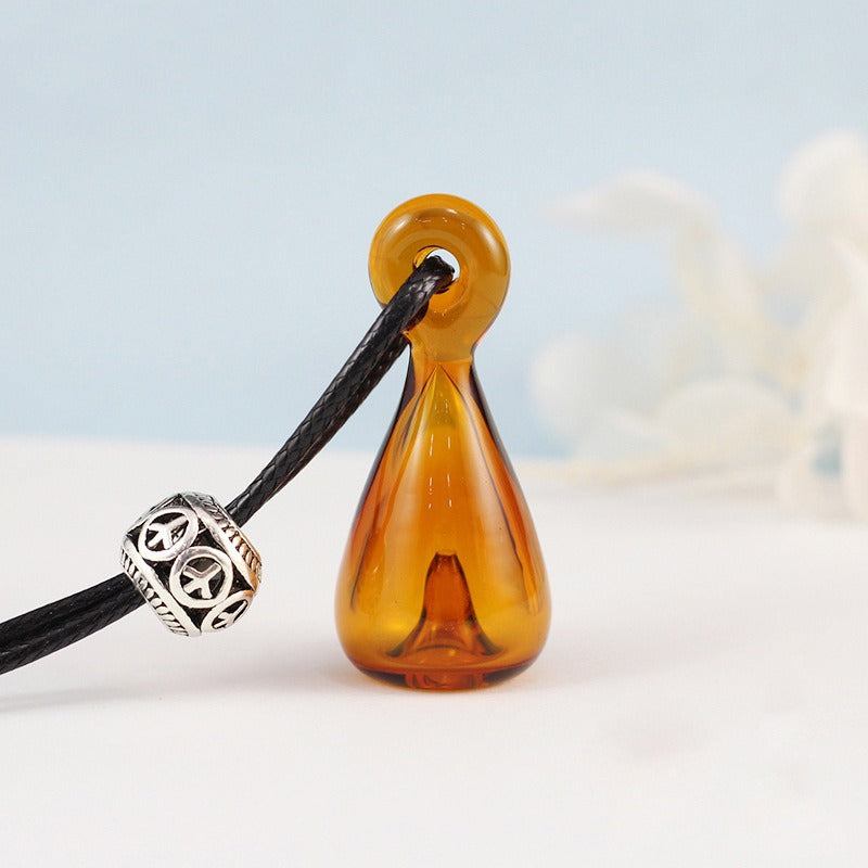 Collier diffuseur d'huiles essentielles en verre  Pendentif parfum élégant | Bijou bien-être & cadeau original