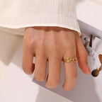 Bague en acier inoxydable Dorée à l'Or fin