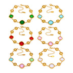 Bracelet  Doré Enigma Super Flash Verre Tchèque & Acier Inoxydable 18K