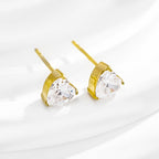 Parure Bijoux Femme  Collier, Bracelet & Boucles Cœur Zircon Doré 18K (Ensemble ou Séparés)