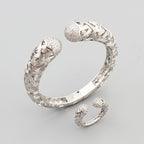 Bague Femme en Acier Inoxydable – Anneau Tressé Ajustable avec Embouts Pavés de Zircons, Doré ou Argenté