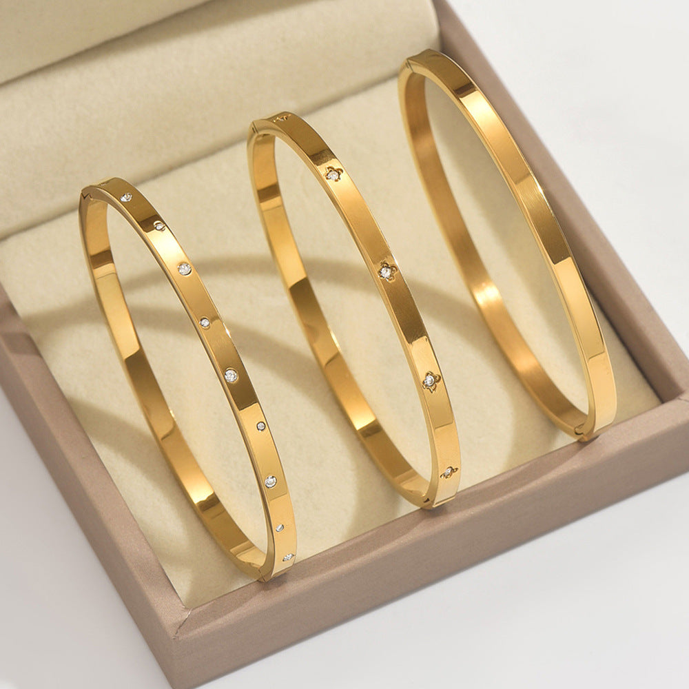 Bracelets Mode Chic  Acier Inoxydable Plaqué Or