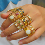 Bague Kiss Gold  Design Lèvres Dorées Plaqué Or 18K