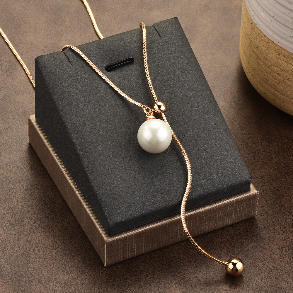 Sautoir Lariat Fin à Perle  Chaîne Longue Réglable Élégance