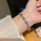 Bracelet Femme en Acier Inoxydable – Plaqué Or 18K avec Zircons Étincelants