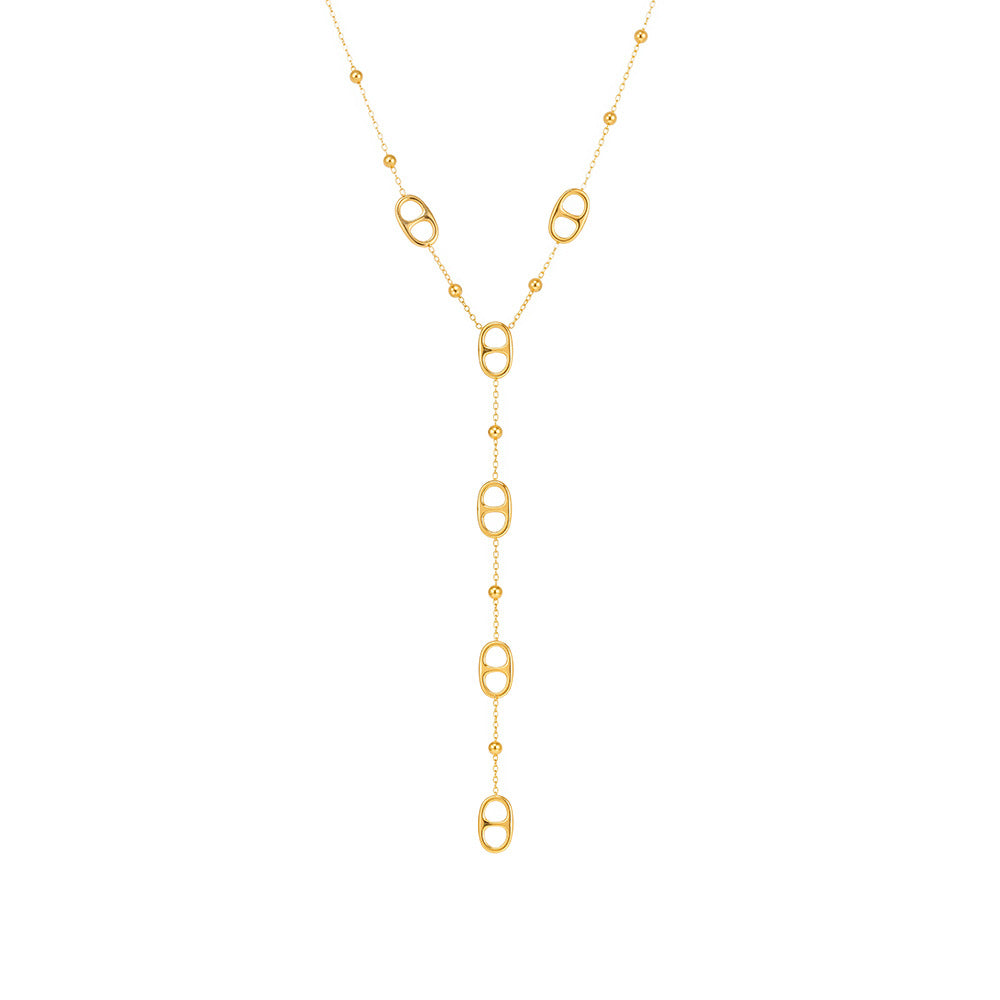 Collier Long Style Japonais à Pampilles – Acier doré a l'or 18K ou Argent