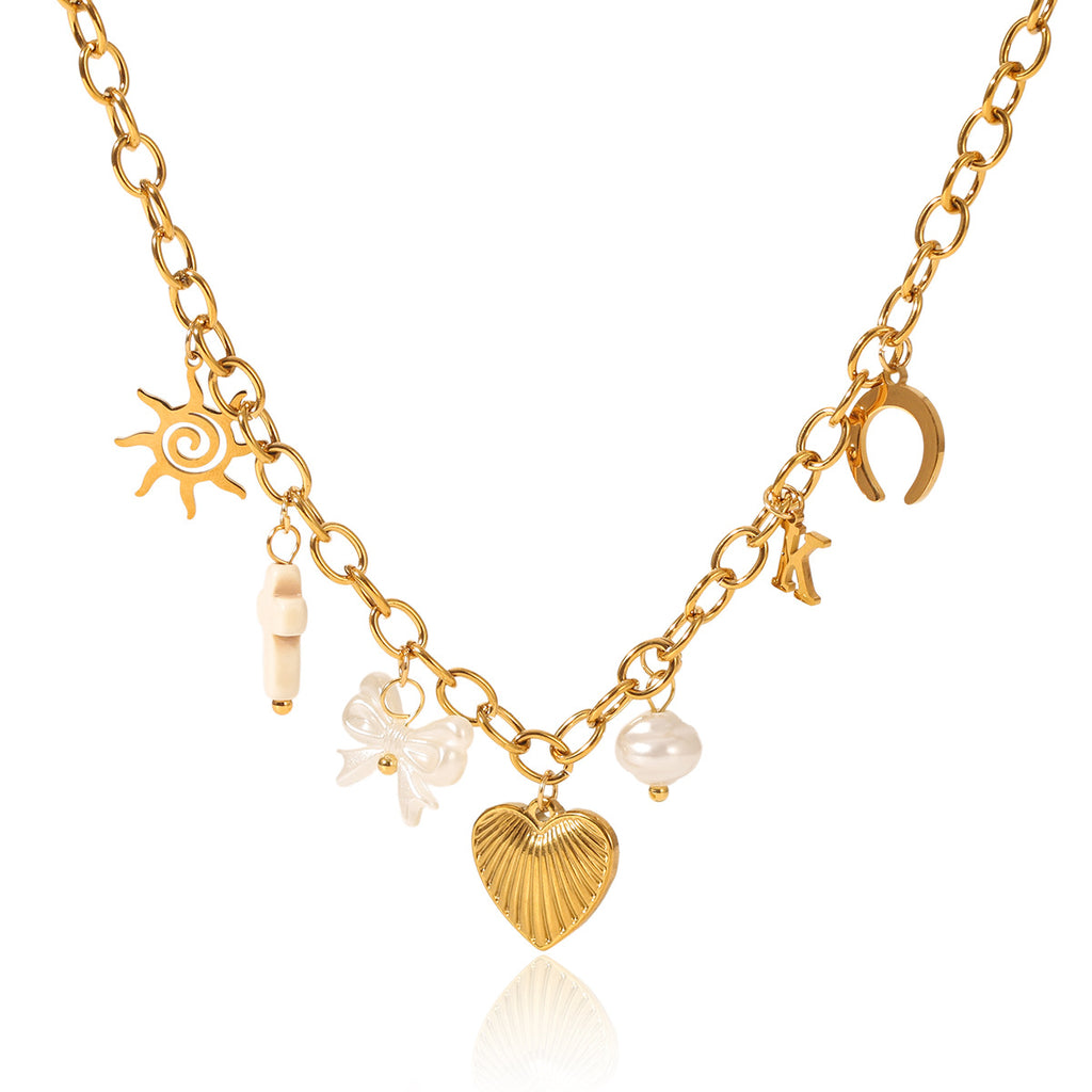 Amira - Collier Charms fait main  en acier inoxydable