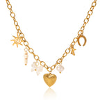 Amira - Collier Charms fait main  en acier inoxydable