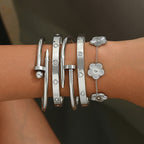 Lot de 5 Bracelets Mode Chic  Acier Inoxydable Plaqué Or/Argent