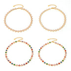 Ensemble Mystery Love  Collier & Bracelet Dorés en Acier Inoxydable et Zircons Colorés