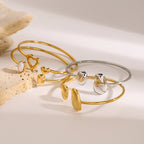 Jieding European and American stainless steel water drop open bracelet premium sense earrings niche bracelet earrings titanium steel jewelry cross-border