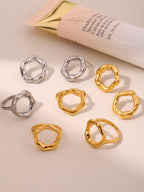 Bague Design Organique Argentée – Acier Inoxydable Ajouré Hypoallergénique