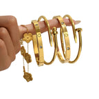 Lot de 5 Bracelets Mode Chic  Acier Inoxydable Plaqué Or/Argent