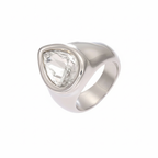 Bague en Acier Inoxydable et Zircon