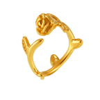 Bague Rose Dorée – Acier Inoxydable Plaqué Or 18K – Ajustable
