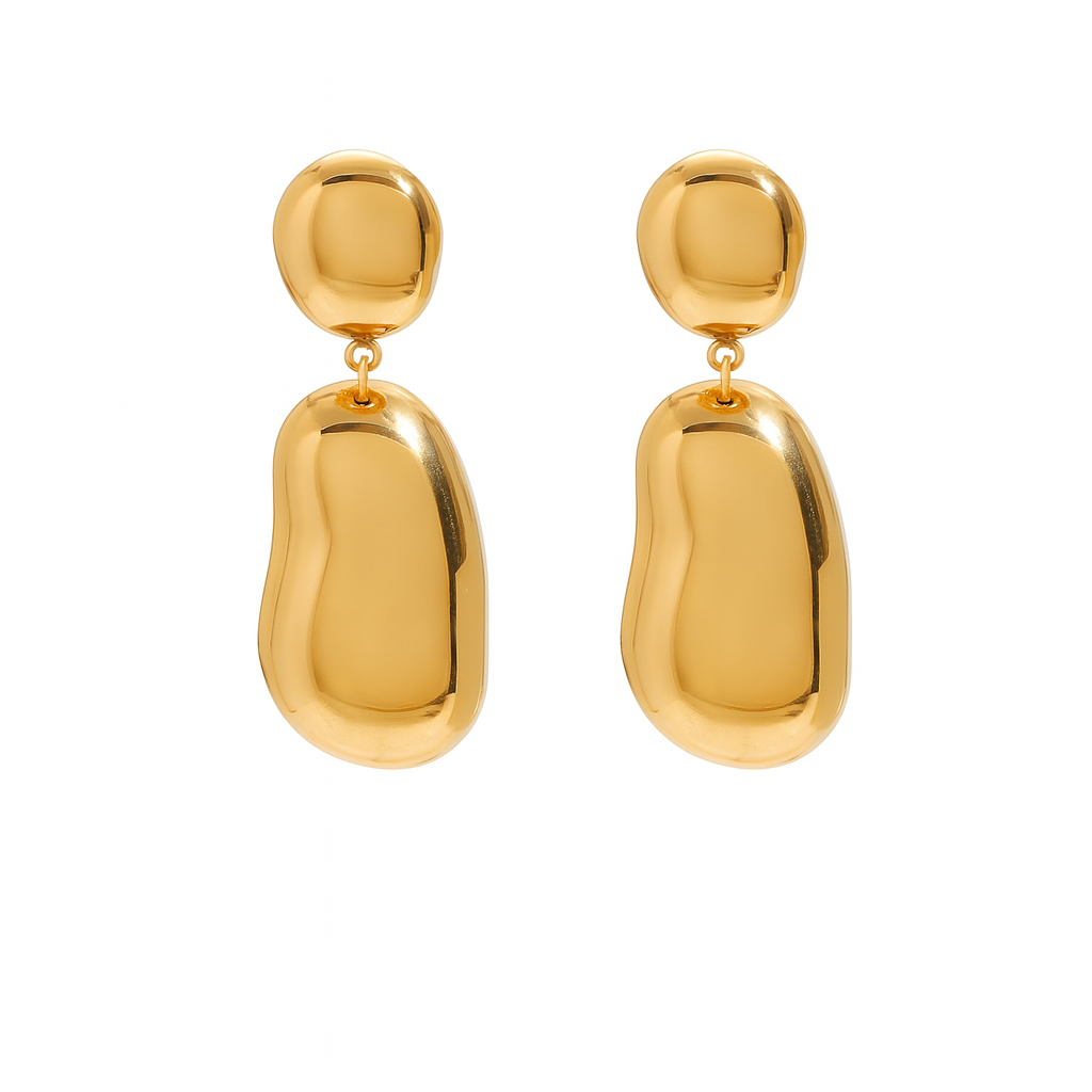 Boucles d’Oreilles Pendantes Dorées Minimalistes – Acier Inoxydable Waterproof & Hypoallergénique – Bijou Chic Femme