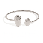 Bracelet Jonc Ouvert Argenté Minimaliste – Acier Inoxydable Waterproof & Hypoallergénique – Taille Ajustable Femme