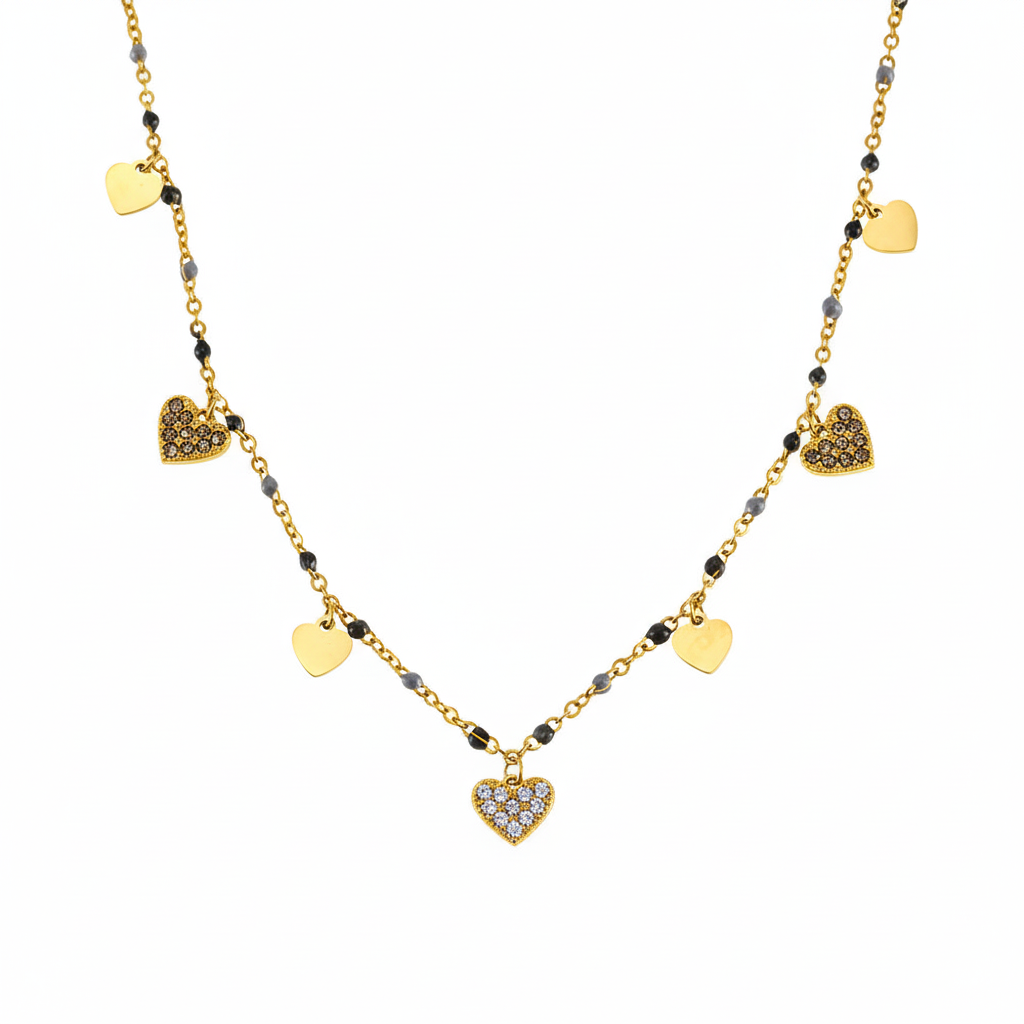 Collier Cœurs Scintillants