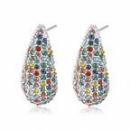 Boucles d'oreilles Goutte d'Éclat  Acier inoxydable doré et zircon scintillant